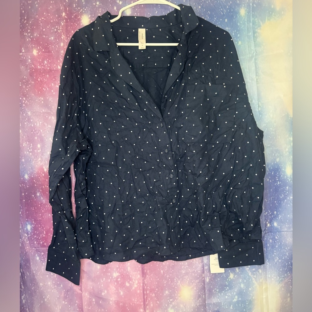 New Auden blue polka dot pajamas shirt 🛍